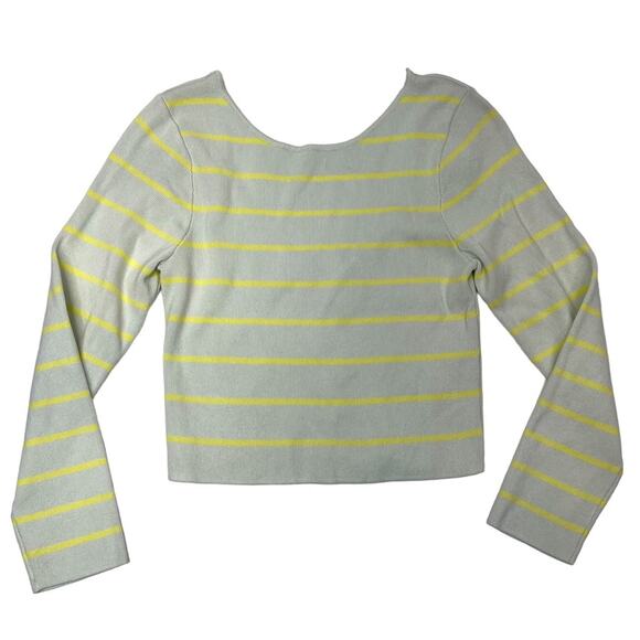 Zara striped cropped sweater light green & yellow - large - Picture 1 of 10